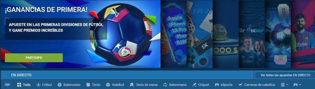 Deportes disponibles y momios: 1xBet tiene el sportsbook m&aacute;s completo